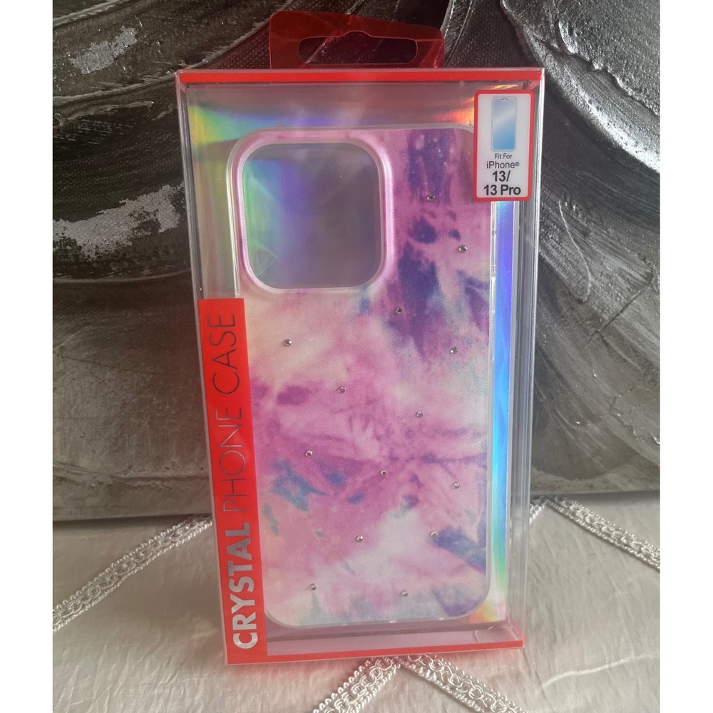 Crystal Phone Case iPhone 13 / 13 Pro Tie Dye Rhinestone Protective Cover ~New